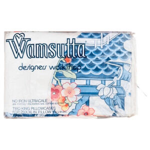 NEW Wamsutta Jay Yang 2 KING Pillowcases Good Fortune Pair Floral Asian HTF READ